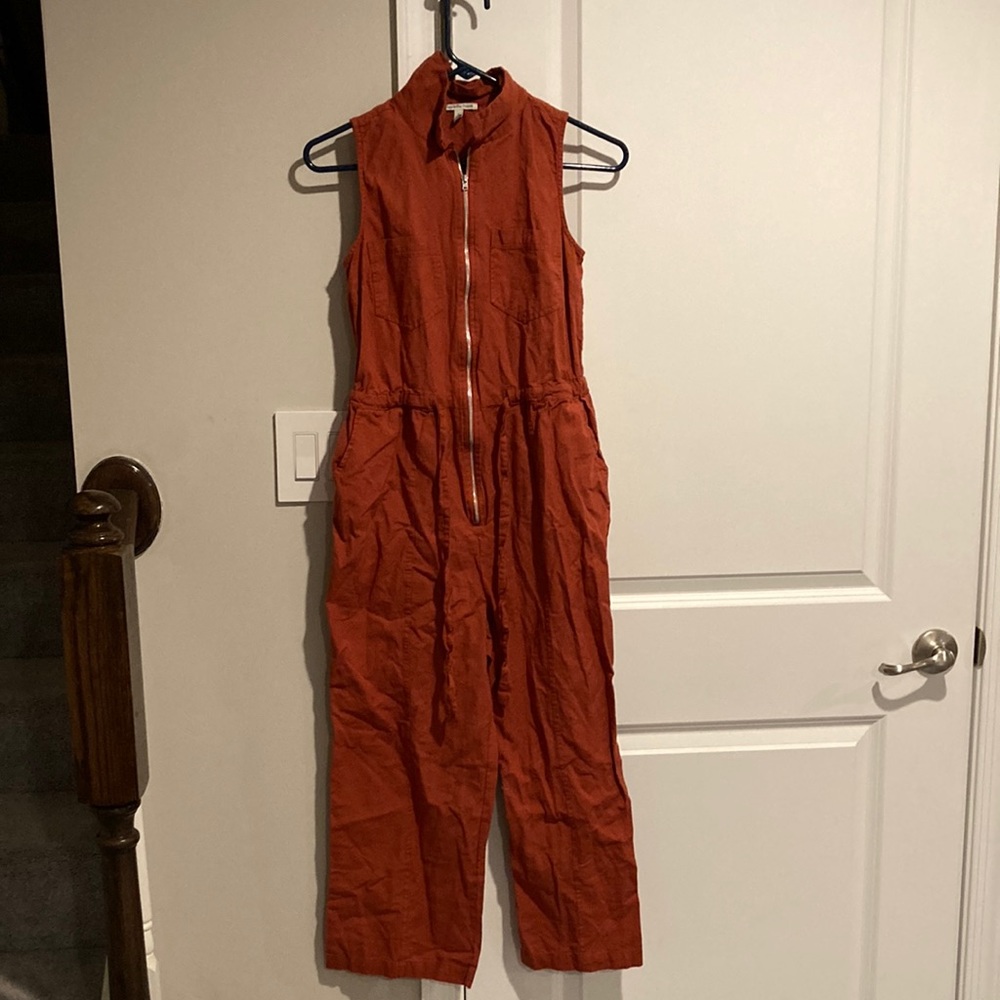 Charlotte Russe Burnt Orange Zip Up Jumper/Romper